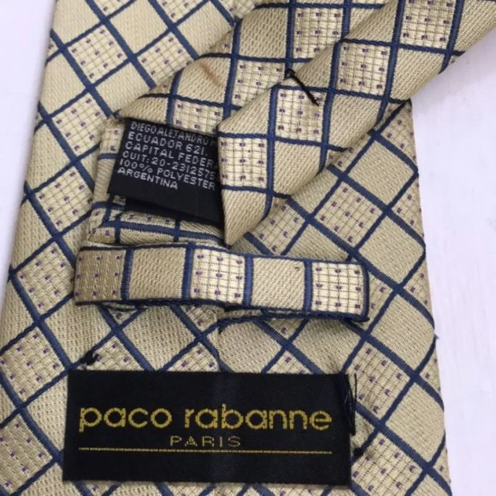Vintage Paco Rabanne Paris yellow Men’s tie